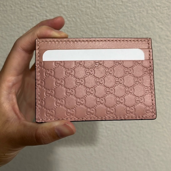 NWT Gucci GG Micro LOGO Card Case Pink with COA - Picture 3 of 10